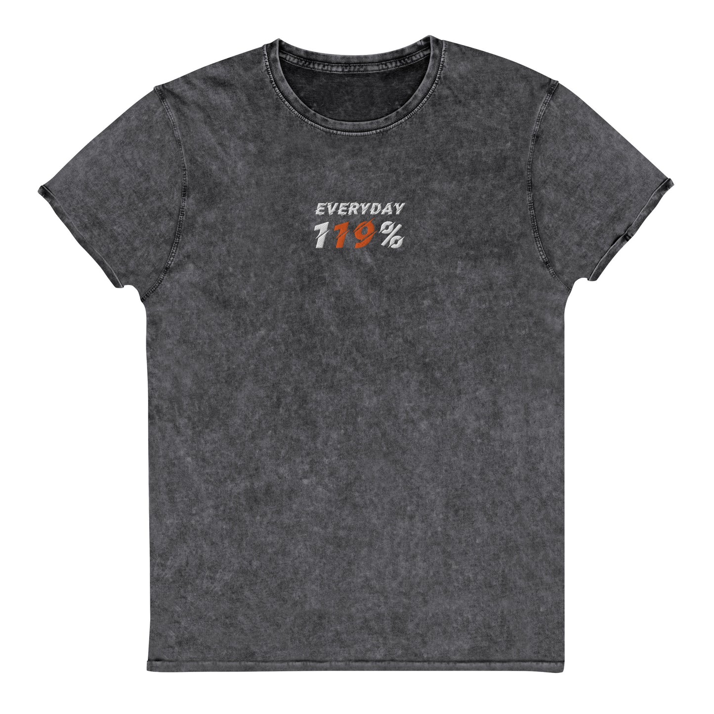 "Everyday 119%" besticktes Shirt Unisex (Denim)