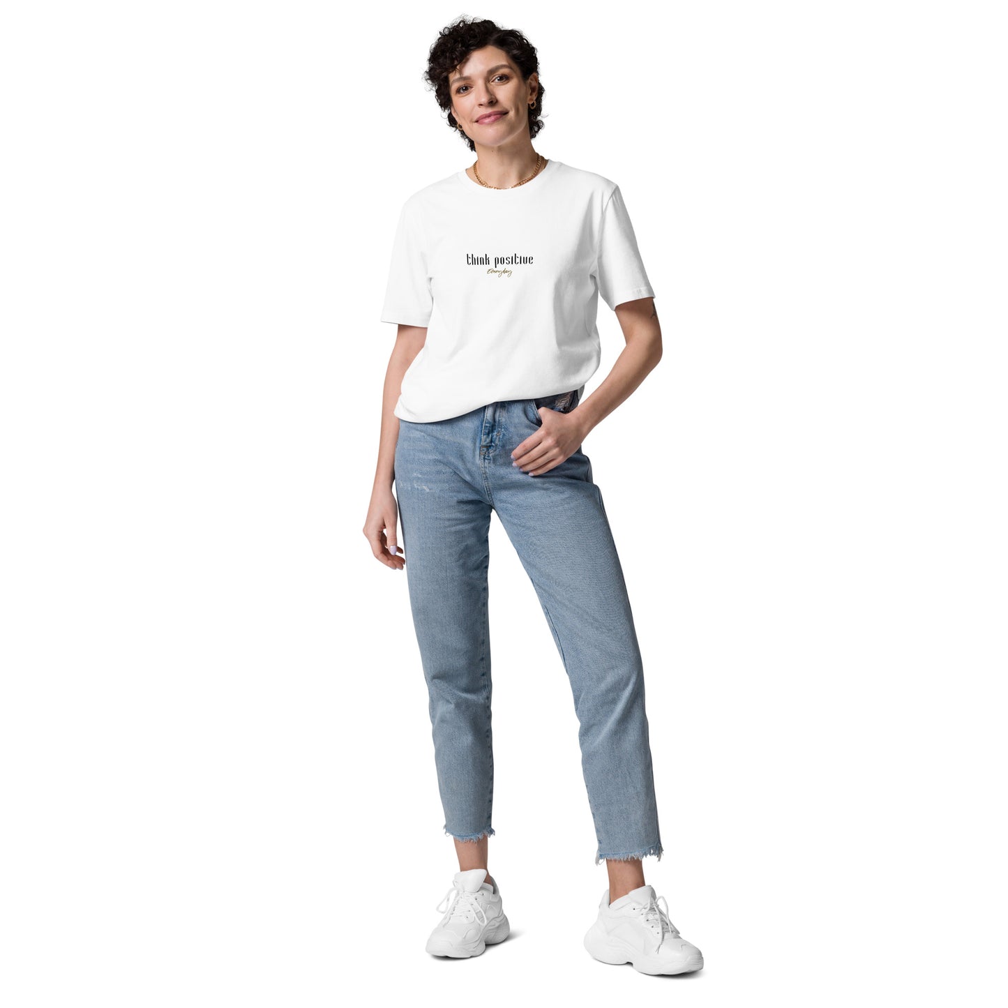 "Think Positive" Shirt Unisex (weiß)