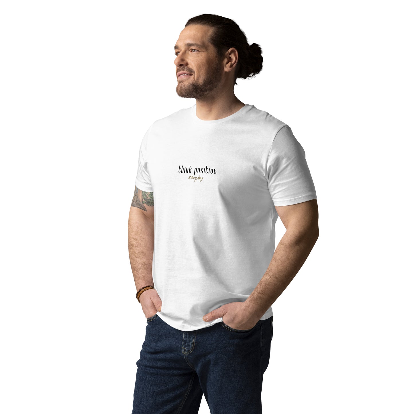 "Think Positive" Shirt Unisex (weiß)