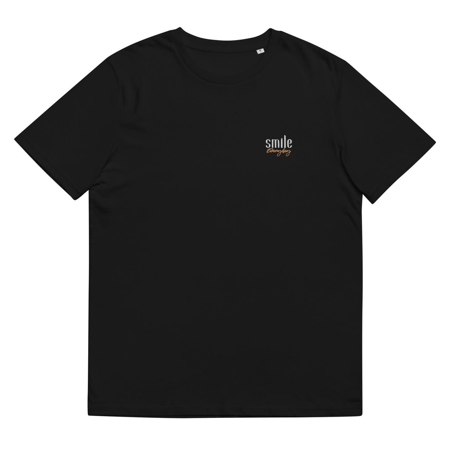 "Smile Everyday" besticktes Shirt Unisex (schwarz)
