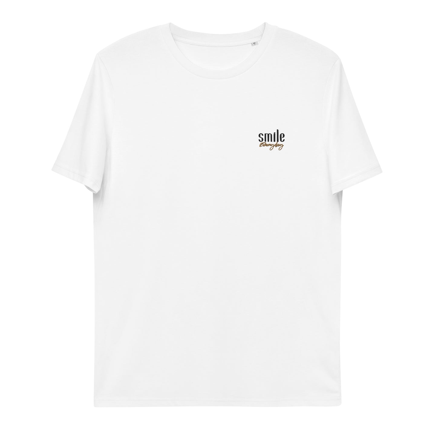 "Smile Everyday" besticktes Shirt Unisex (weiß)