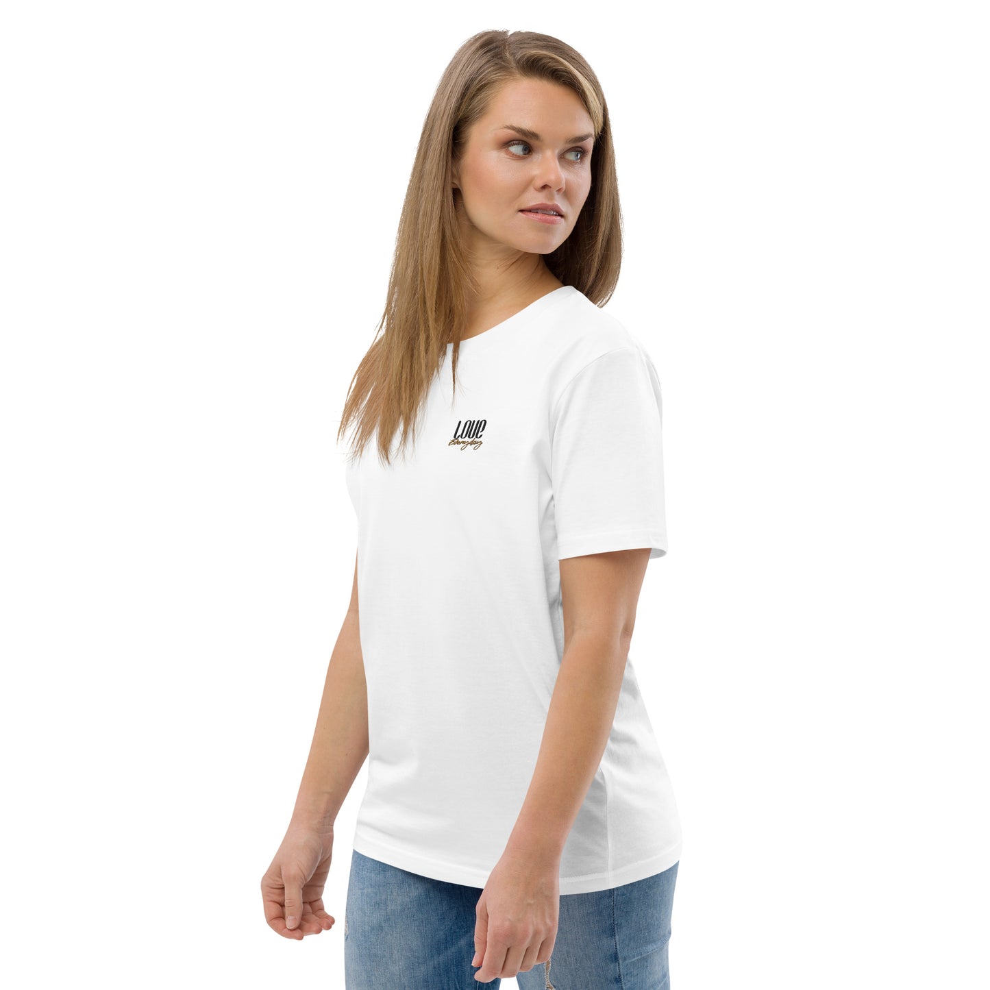 "Love Everyday" besticktes Shirt Unisex (weiß)