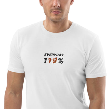 "Everyday 119%" besticktes Shirt Unisex (weiß)