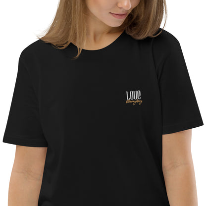 "Love Everyday" besticktes Shirt Unisex (schwarz)